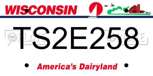 TS2E258 Wisconsin License Plate