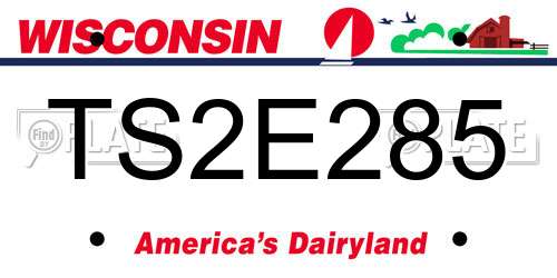 TS2E285 Wisconsin License Plate