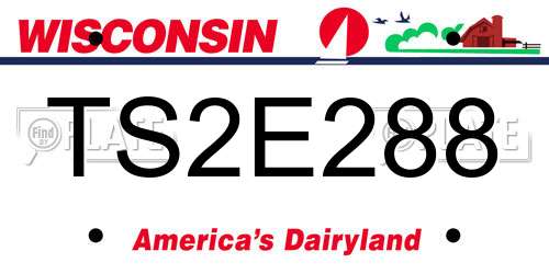 TS2E288 Wisconsin License Plate