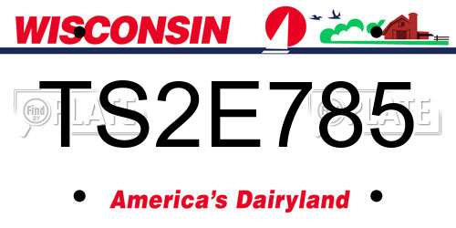 TS2E785 Wisconsin License Plate