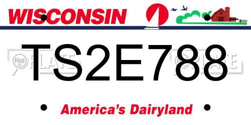 TS2E788 Wisconsin License Plate