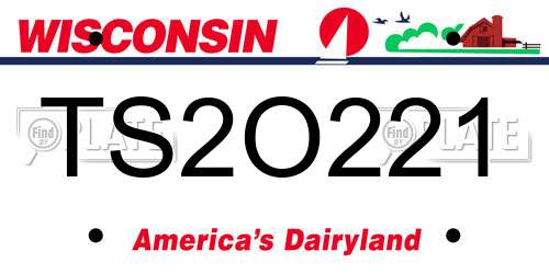 TS2O221 Wisconsin License Plate