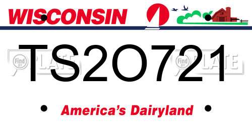TS2O721 Wisconsin License Plate