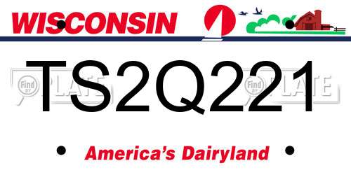 TS2Q221 Wisconsin License Plate