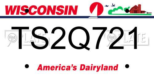 TS2Q721 Wisconsin License Plate