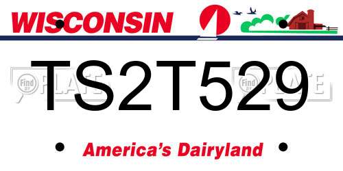 TS2T529 Wisconsin License Plate