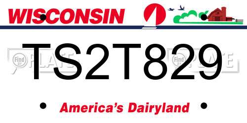 TS2T829 Wisconsin License Plate