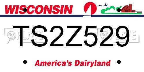 TS2Z529 Wisconsin License Plate