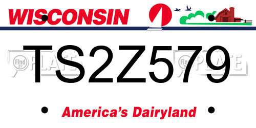 TS2Z579 Wisconsin License Plate