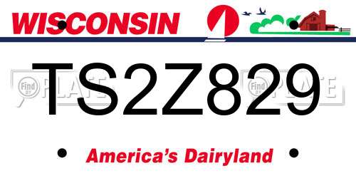 TS2Z829 Wisconsin License Plate