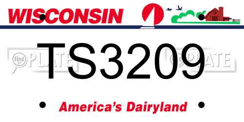 TS3209 Wisconsin License Plate