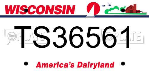 TS36561 Wisconsin License Plate