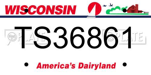 TS36861 Wisconsin License Plate