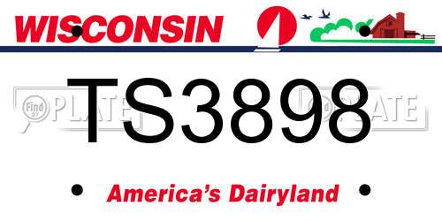 TS3898 Wisconsin License Plate