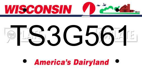 TS3G561 Wisconsin License Plate