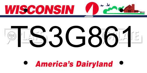 TS3G861 Wisconsin License Plate