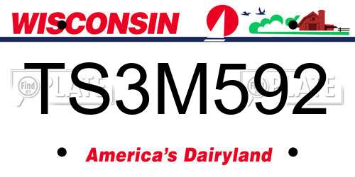 TS3M592 Wisconsin License Plate
