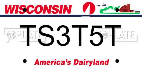 TS3T5T Wisconsin License Plate
