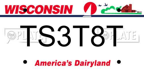 TS3T8T Wisconsin License Plate