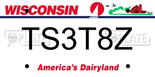 TS3T8Z Wisconsin License Plate