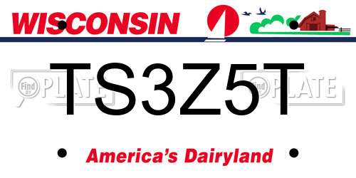 TS3Z5T Wisconsin License Plate