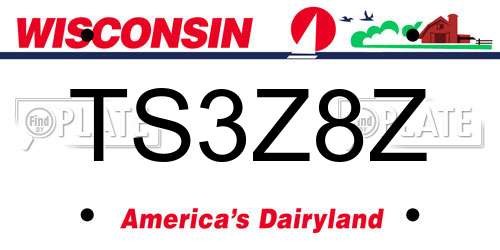 TS3Z8Z Wisconsin License Plate