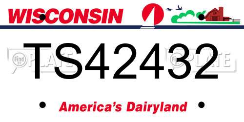 TS42432 Wisconsin License Plate