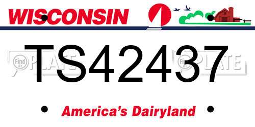 TS42437 Wisconsin License Plate