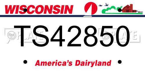 TS42850 Wisconsin License Plate