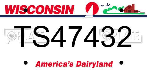 TS47432 Wisconsin License Plate
