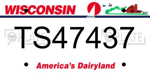 TS47437 Wisconsin License Plate