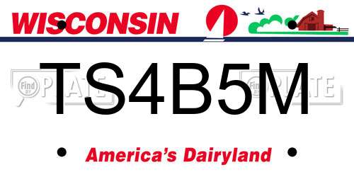 TS4B5M Wisconsin License Plate