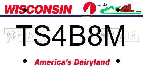 TS4B8M Wisconsin License Plate