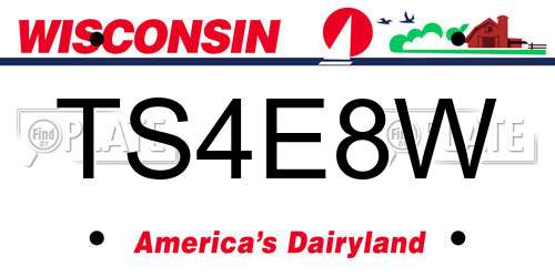 TS4E8W Wisconsin License Plate