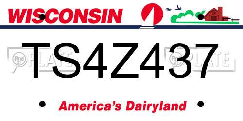 TS4Z437 Wisconsin License Plate