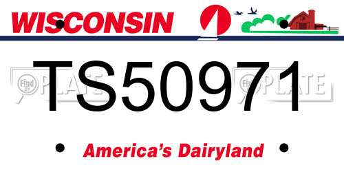 TS50971 Wisconsin License Plate