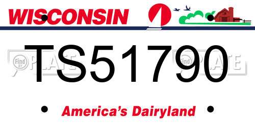 TS51790 Wisconsin License Plate