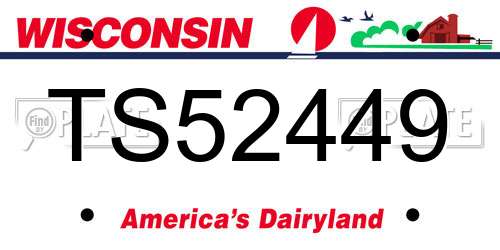 TS52449 Wisconsin License Plate
