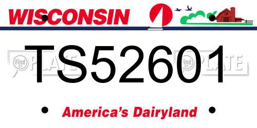 TS52601 Wisconsin License Plate