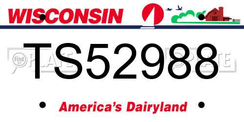 TS52988 Wisconsin License Plate