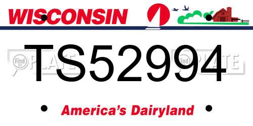 TS52994 Wisconsin License Plate