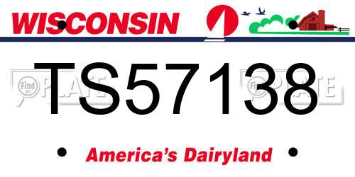 TS57138 Wisconsin License Plate