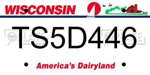 TS5D446 Wisconsin License Plate