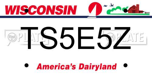TS5E5Z Wisconsin License Plate