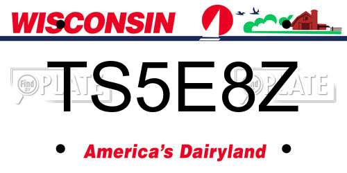TS5E8Z Wisconsin License Plate