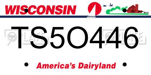 TS5O446 Wisconsin License Plate