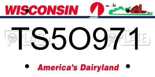 TS5O971 Wisconsin License Plate