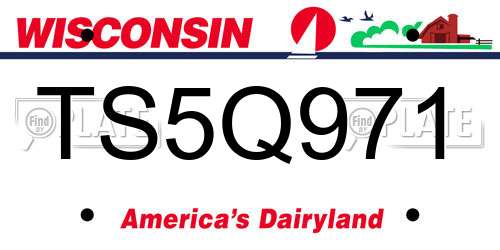 TS5Q971 Wisconsin License Plate