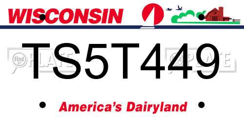 TS5T449 Wisconsin License Plate