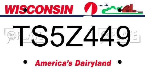 TS5Z449 Wisconsin License Plate